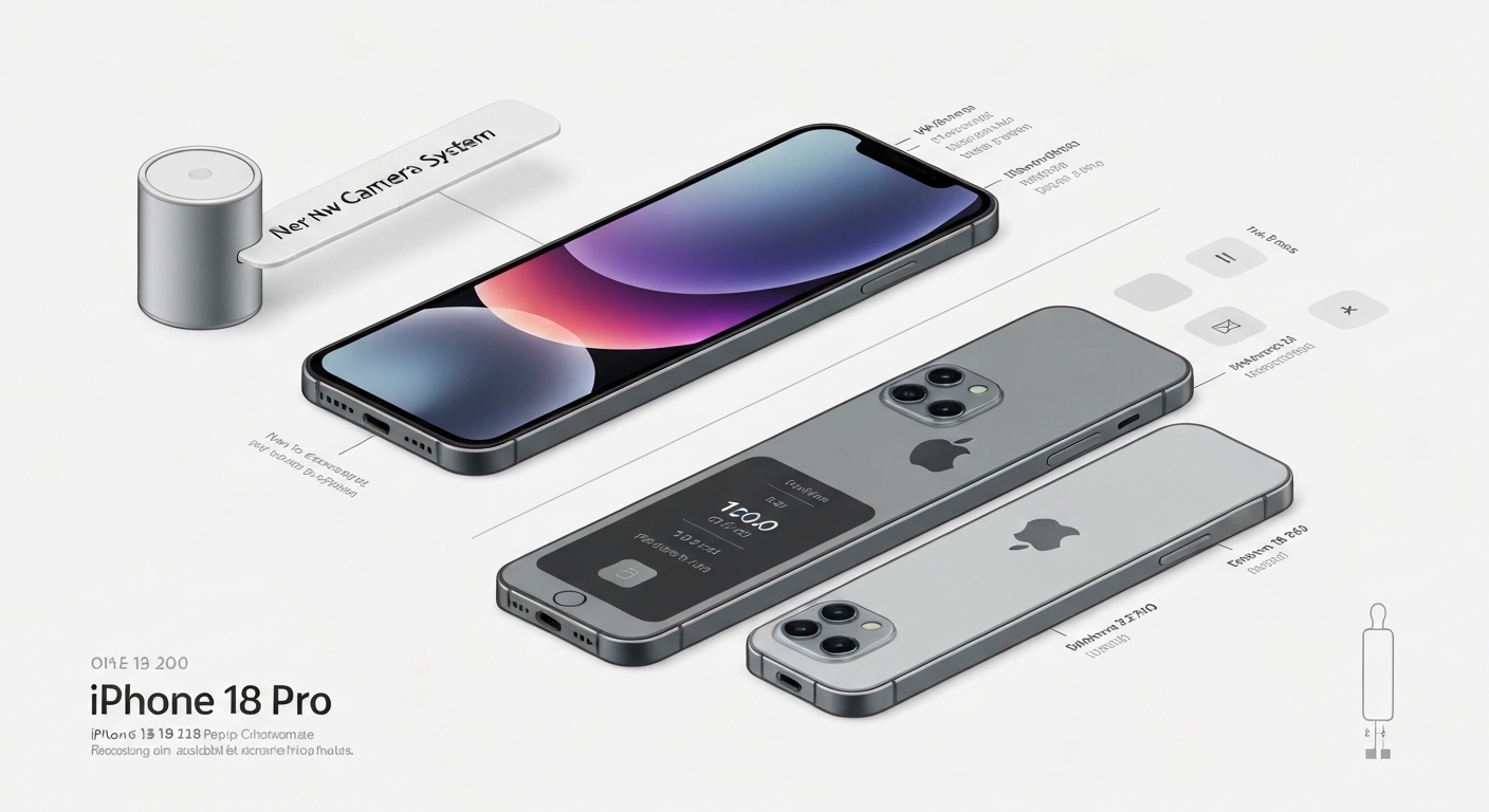iPhone 18 Pro release schedule and features illustration