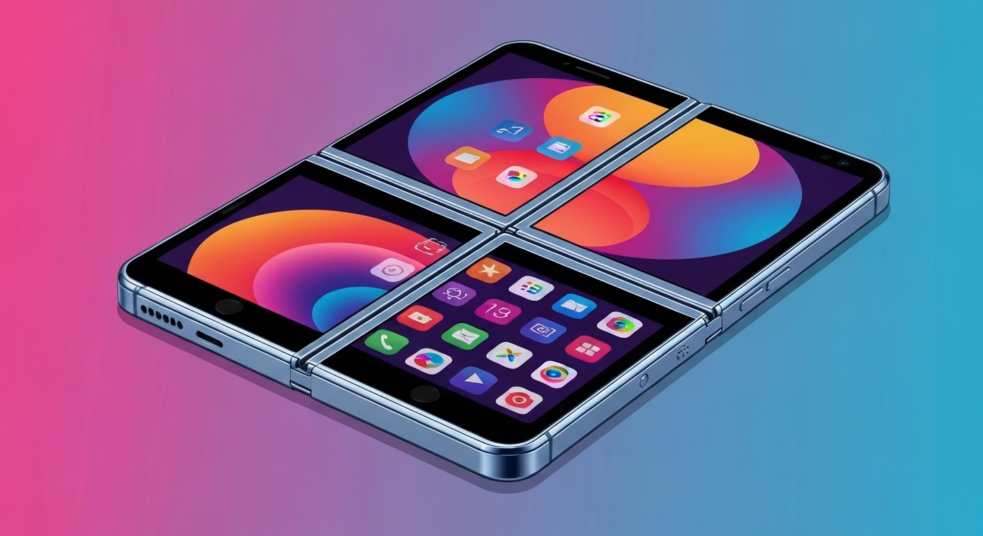 Samsung foldable phone design illustration