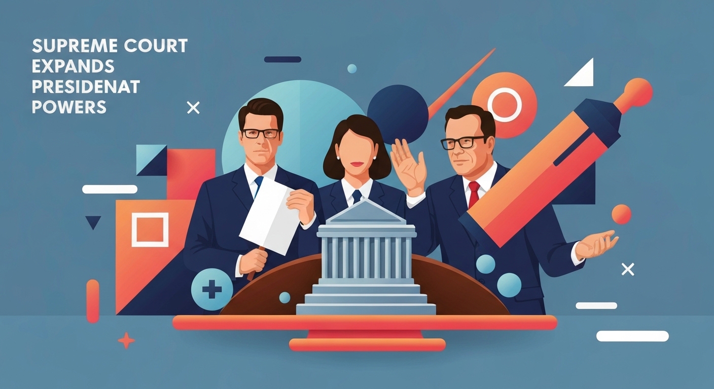 Supreme Court Expands Presidential Powers illustration