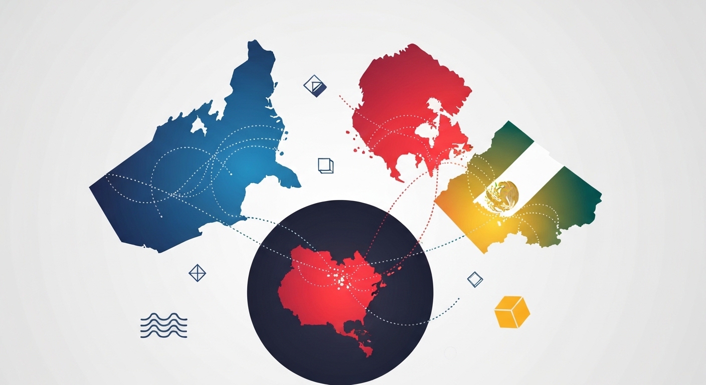 US, Canada, Mexico trade negotiations illustration