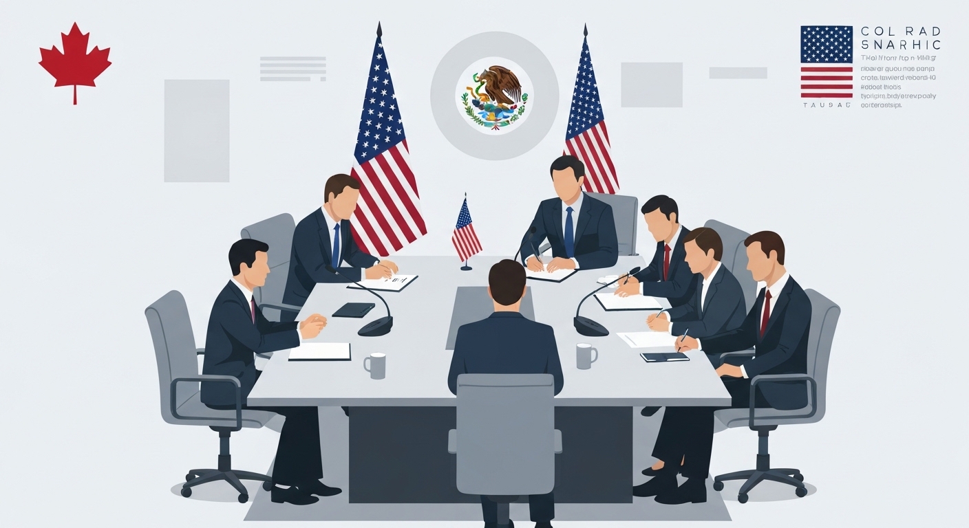 US, Canada, Mexico trade negotiations illustration